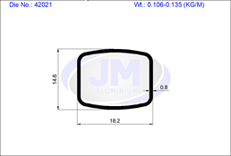 42021/ RACTANGULAR  TUBE 18.2 X 14.6 X 0.8