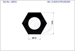 HEXAGONAL  TUBE  7.50 X 14.0