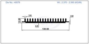 49578 / HEAT SINK 130.50 X 12.50