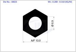 HEX TUBE 13 X 6.9 MM