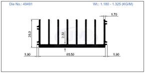 49491 / HEAT SINK 65.50 X 28 