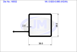 SQUARE TUBE 38 X 38 X 2.0 