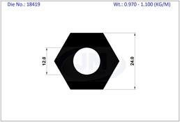 HEXAGONAL TUBE  12 X 24 MM