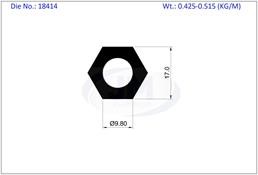 HEXAGONAL  TUBE 17 X 9.80 