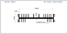 49616 / HEAT SINK 49.50 X 12.50