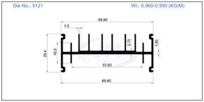 9121 / HEAT SINK 69.80 X 29.4 